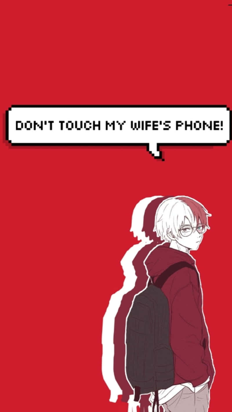 Anime Dont Touch My Phone, pixel-art anime man, glasses, HD Phone Wallpaper