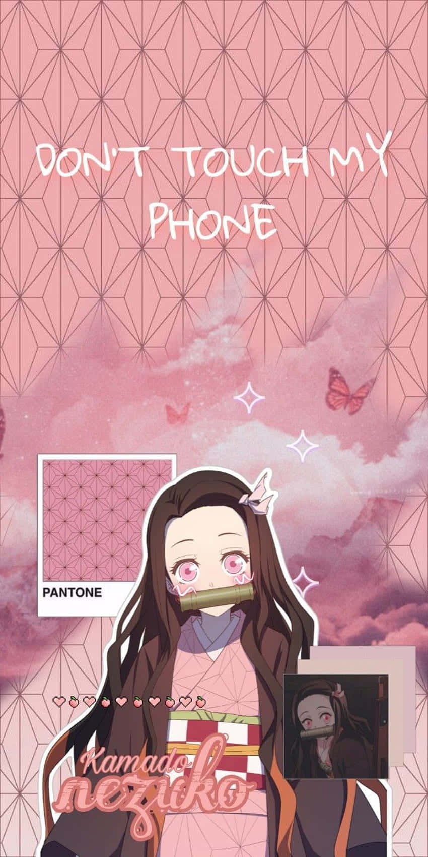 Anime dont touch my phone, bamboo gag, pink hair, HD Phone Wallpaper