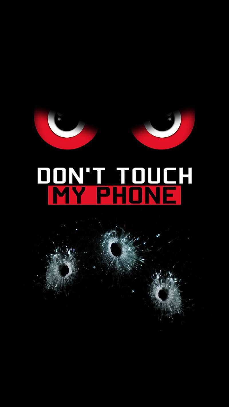 Anime Dont Touch My Phone, red glowing eyes, shattered glass bullet holes, HD Phone Wallpaper