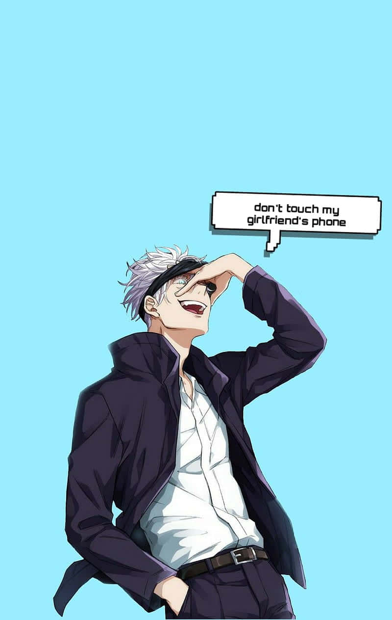 Anime Dont Touch My Phone, white hair, black headband, SD Phone Wallpaper