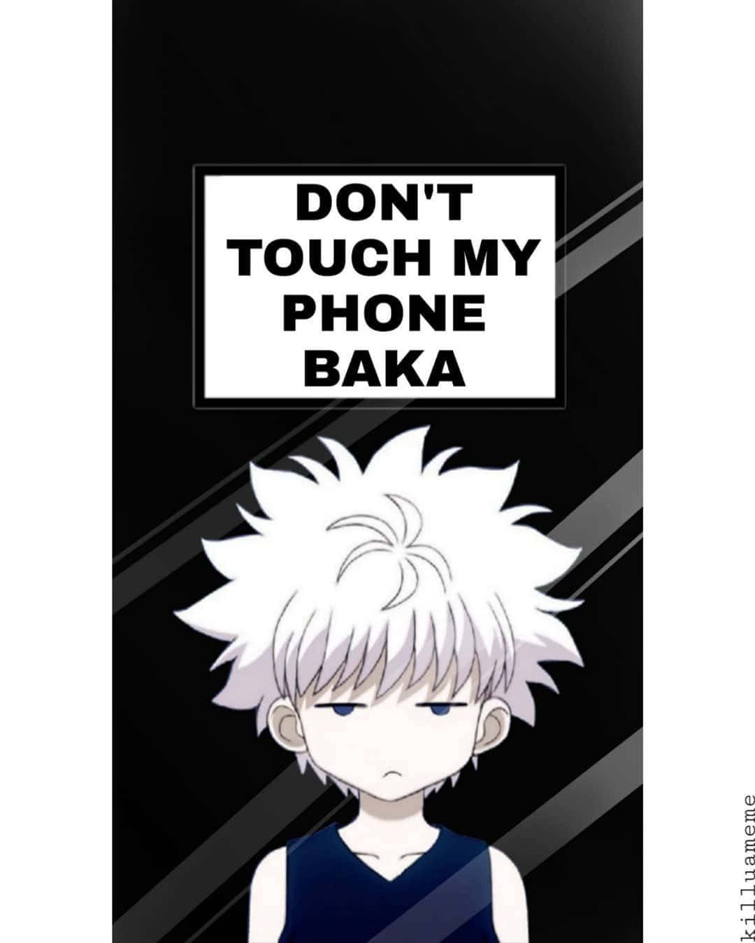 Anime Dont Touch My Phone, DON'T TOUCH MY PHONE BAKA, spiky white hair, HD Phone Wallpaper