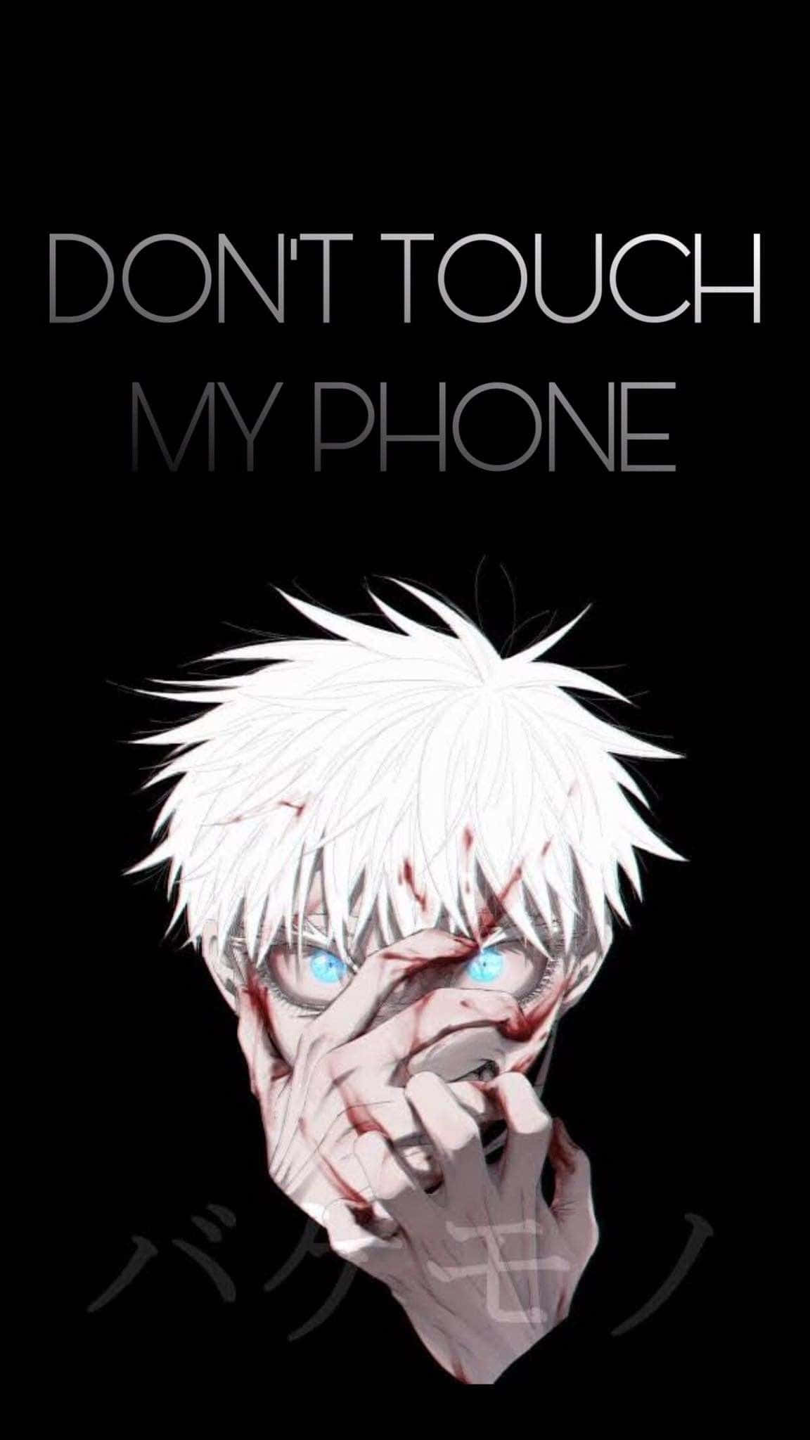 Anime Dont Touch My Phone, white hair, blue eyes, Full HD Phone Wallpaper