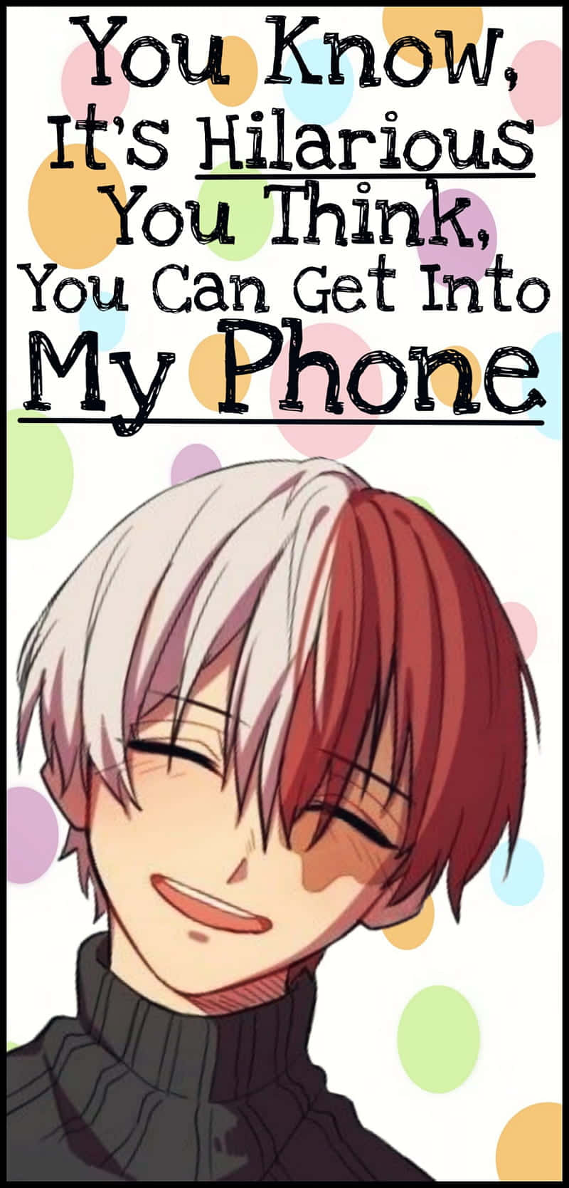 Anime Dont Touch My Phone, half white half red hair, mischievous smile, HD Phone Wallpaper