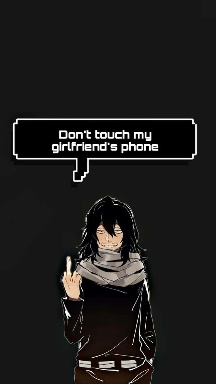 Anime Dont Touch My Phone, dark hair, scarf, HD Phone Wallpaper