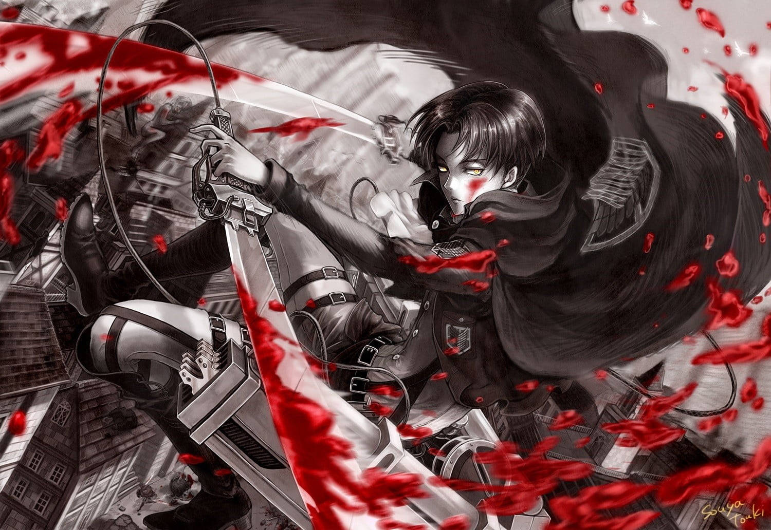 anime warrior, dark coat, glowing sword, HD Desktop Wallpaper