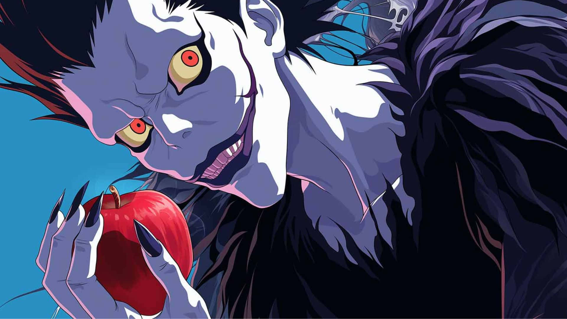 anime evil characters, red eyes, black hair, Full HD Desktop Wallpaper