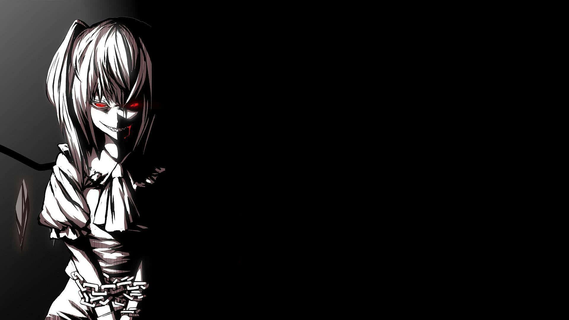 anime girl, white hair, red eyes, Full HD Desktop Wallpaper