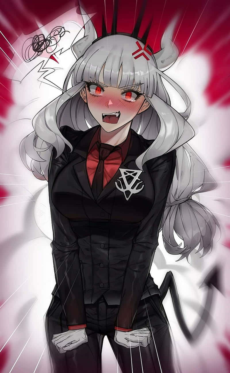 anime girl, silver hair, red eyes, HD Phone Wallpaper