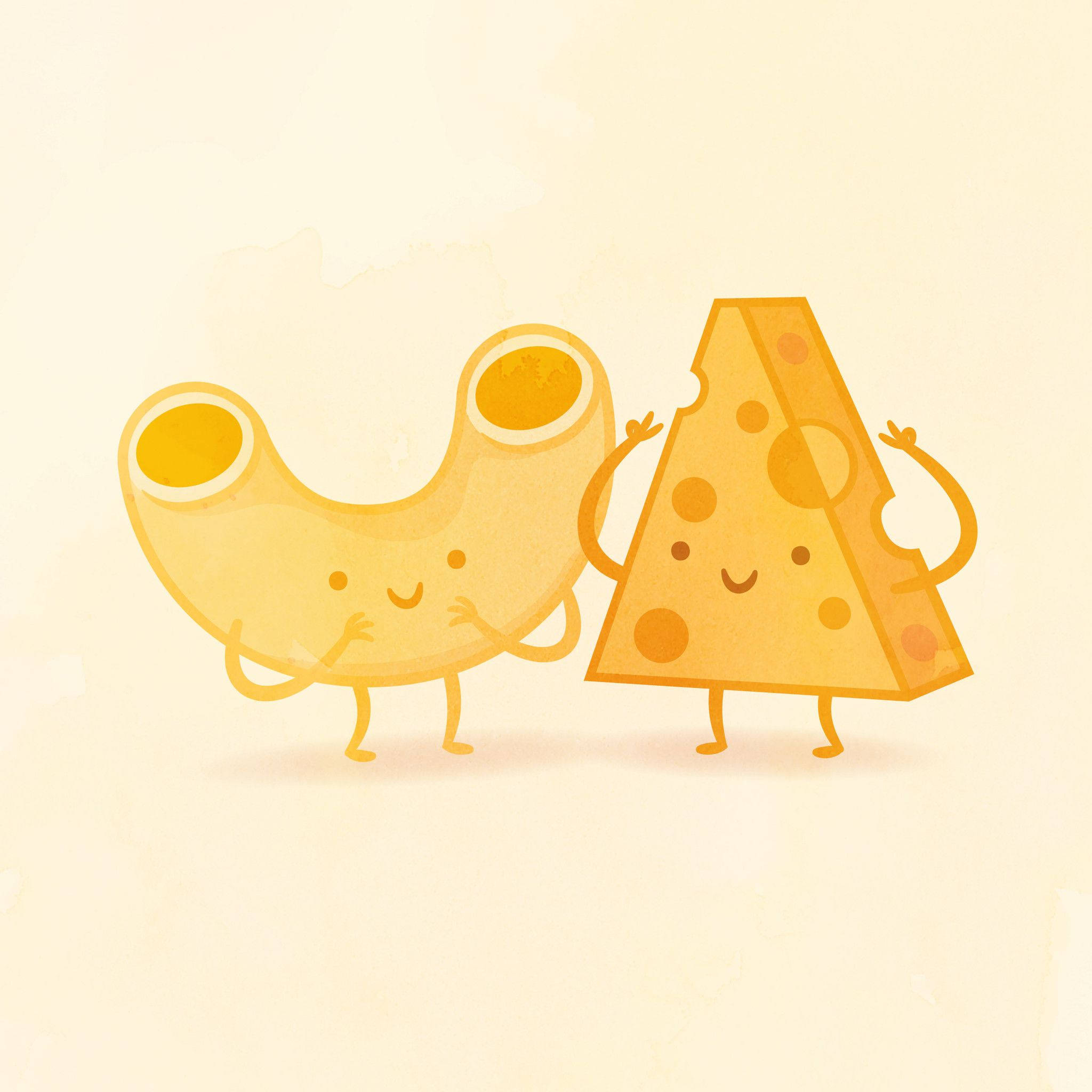 Cartoon Macaroni And A Cheese Block, cheese slices, arms legs, Full HD Desktop Wallpaper