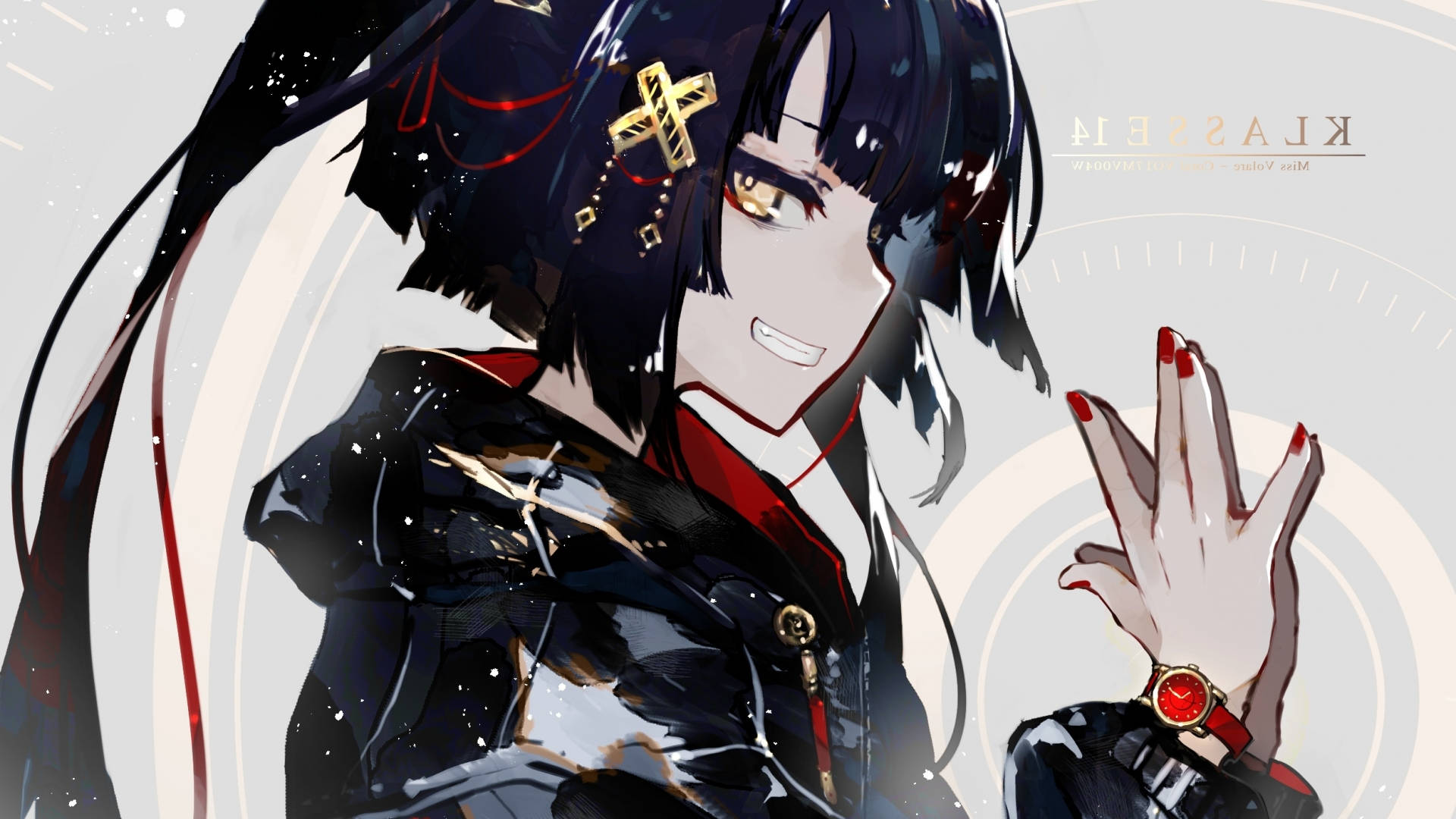 Anime Girl Hoodie, black, black hair, Full HD Desktop Wallpaper