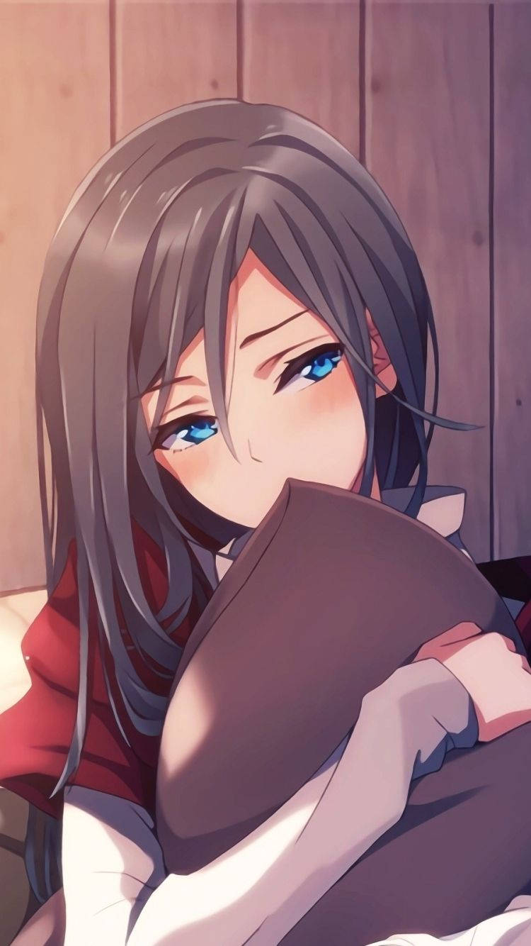 anime girl, gray hair, blue eyes, HD Phone Wallpaper
