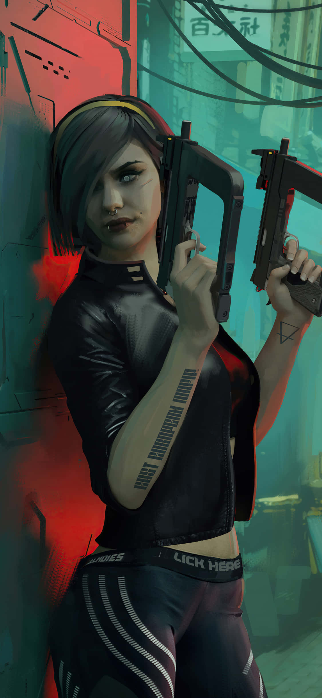 Girl Gangsters With Guns, iPhone, cyberpunk woman, Full HD Phone Wallpaper