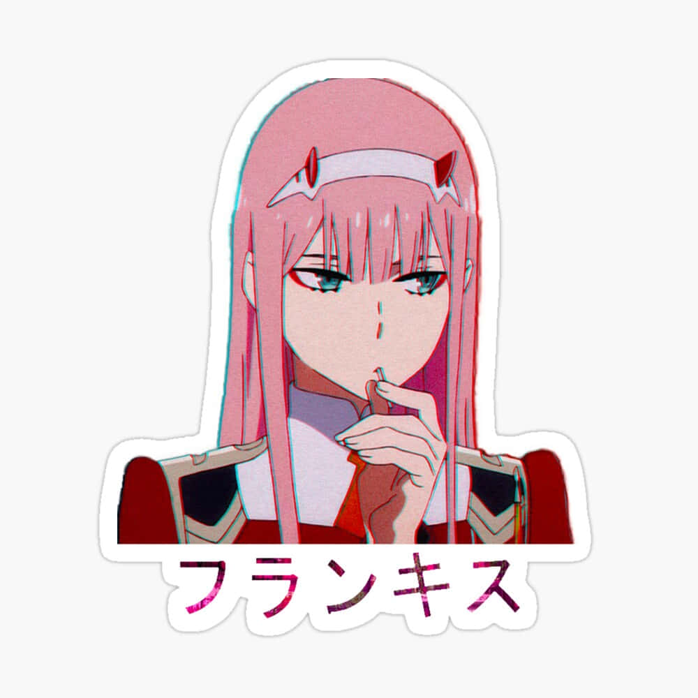 anime girl, pink hair, red horns, SD Desktop Wallpaper