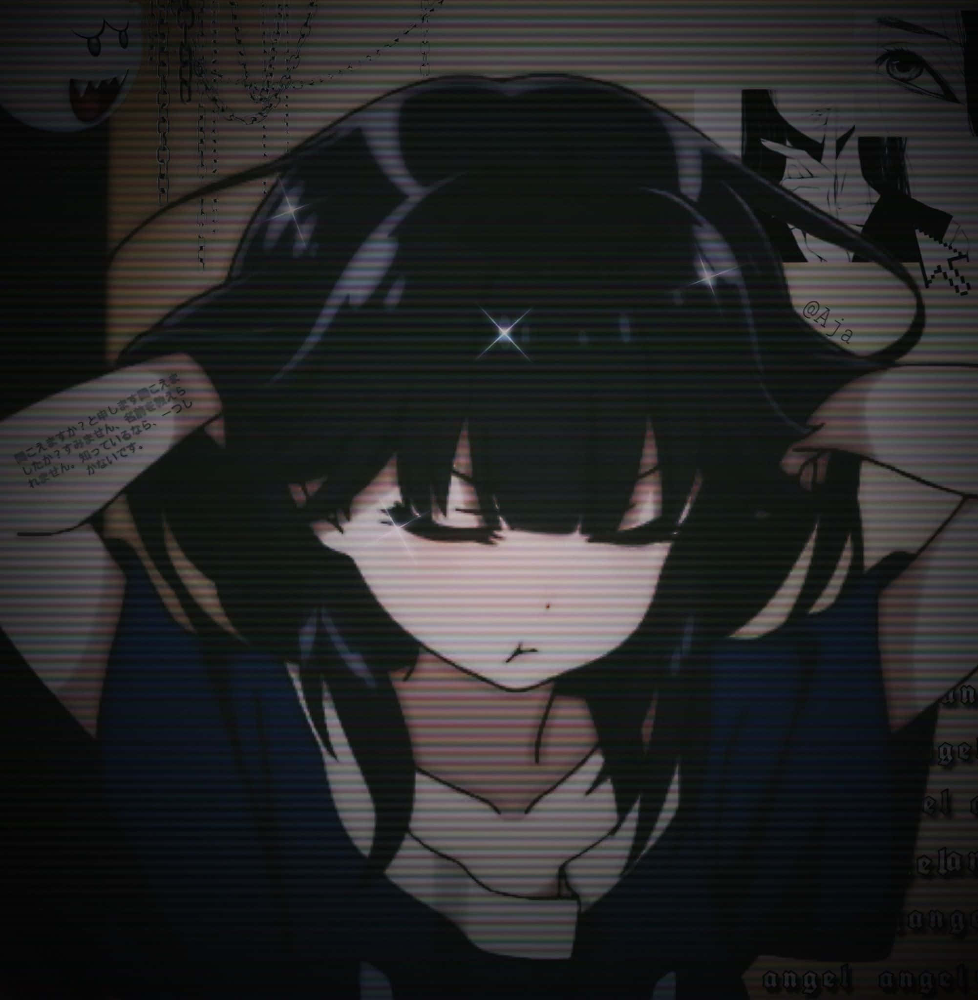 Anime Girls Pfp, black hair, glowing eyes, Full HD Phone Wallpaper