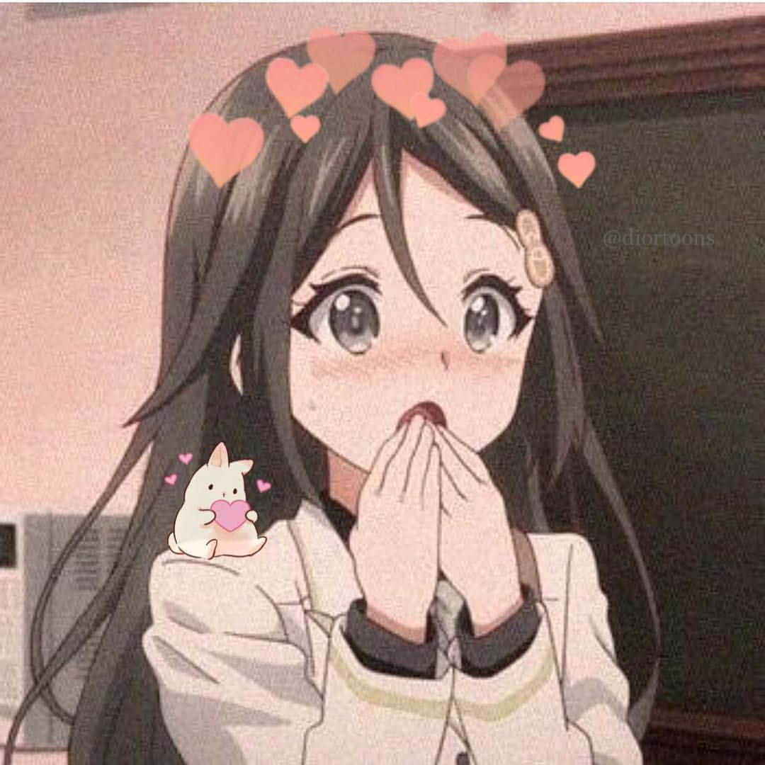 Anime Girls Pfp, long dark hair, wide eyes, SD Desktop Wallpaper