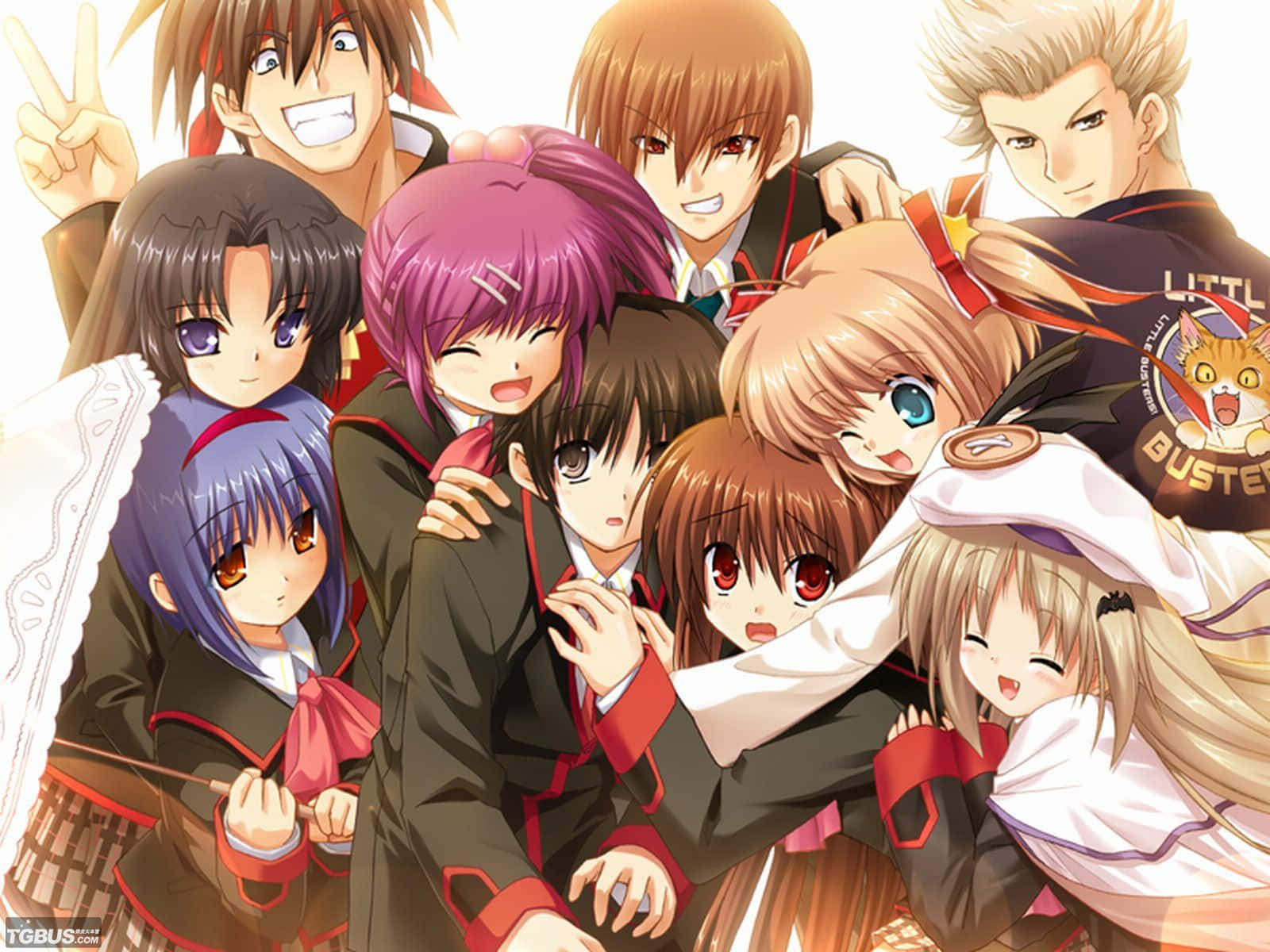 Anime Group, students, school uniforms, HD Desktop Wallpaper