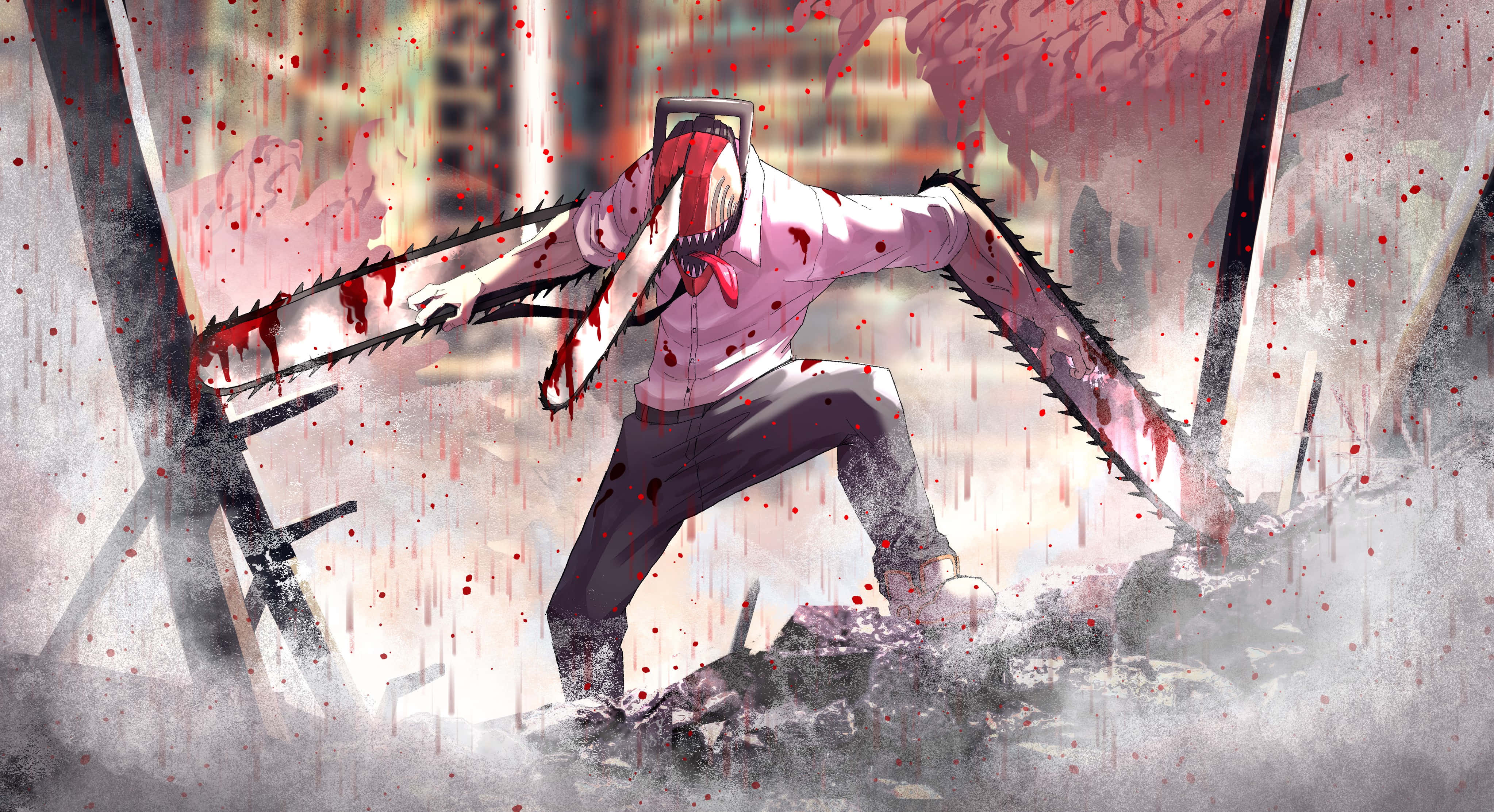 anime group 4093 x 2226, Friends are Our Best Guardians, masked anime killer, 4K Desktop Wallpaper