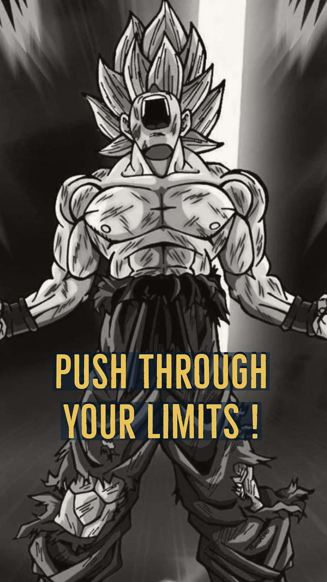 Anime Gym, muscular anime warrior, spiky hair, Full HD Phone Wallpaper