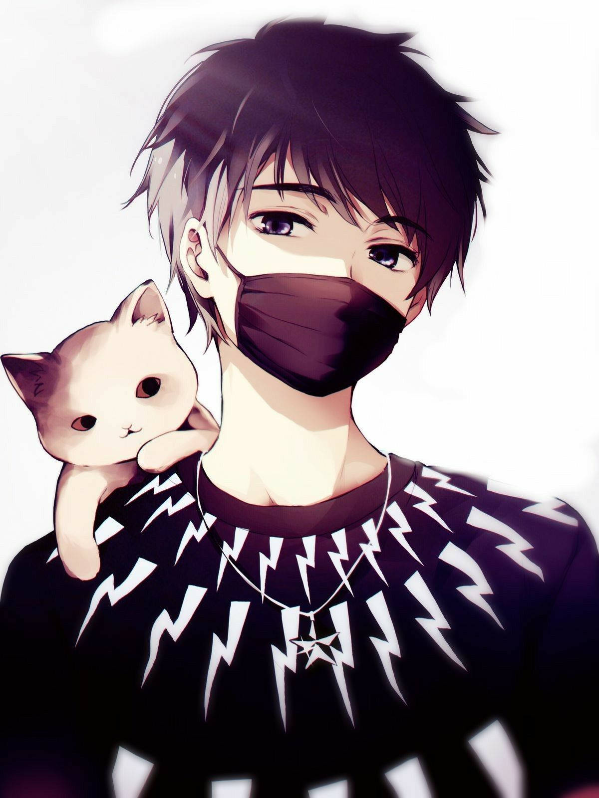 Anime Jungkook, dark hair, mask, HD Phone Wallpaper