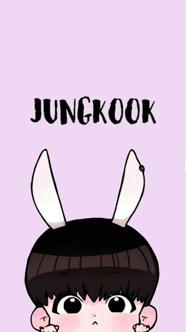 Anime Jungkook, purple aesthetic, bunny ears, HD Phone Wallpaper
