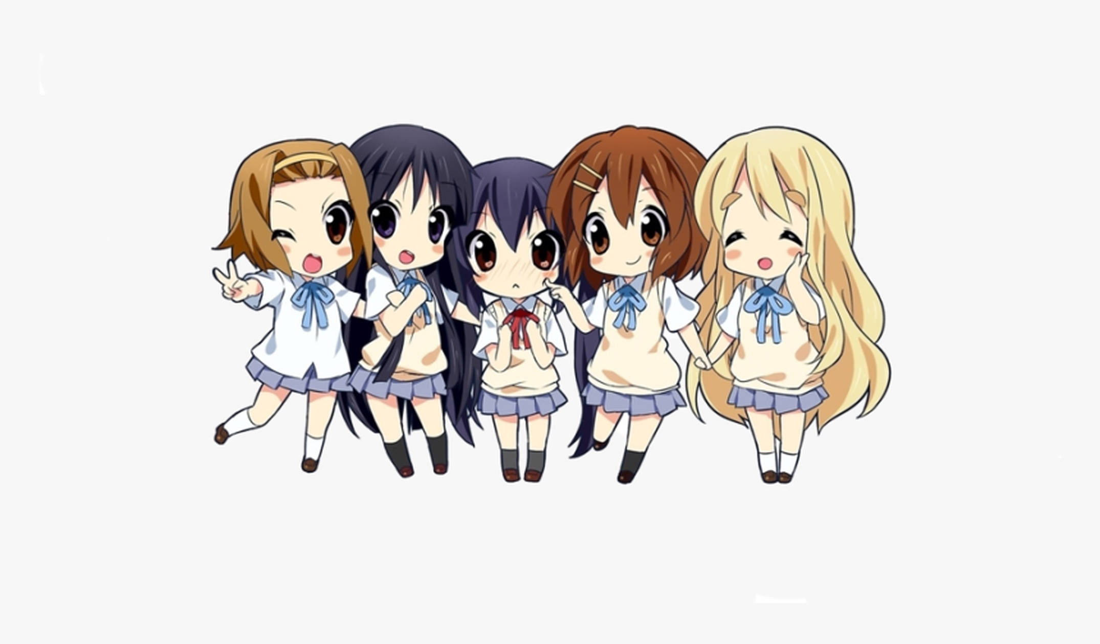 anime kids, school girls, chibi anime girls, Full HD Desktop Wallpaper
