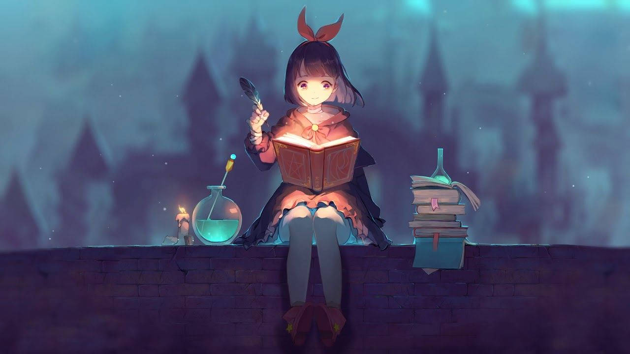 Anime Live, bunny ears, stone ledge, HD Desktop Wallpaper