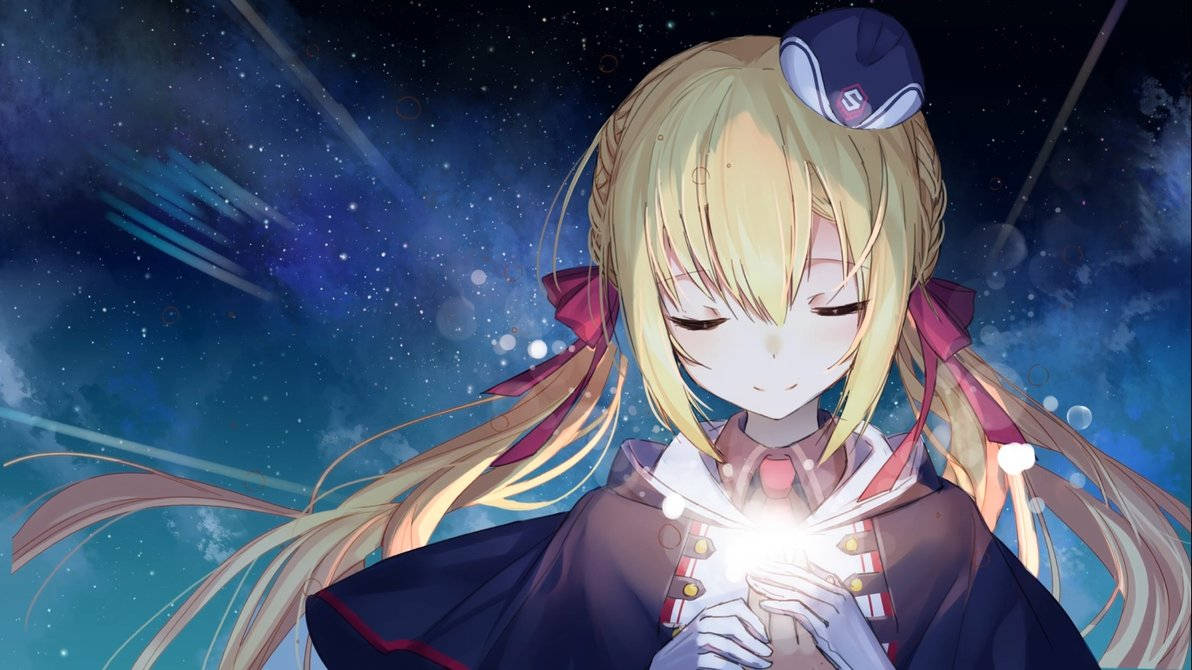 Anime Live, daydreaming girl, blonde anime girl, SD Desktop Wallpaper