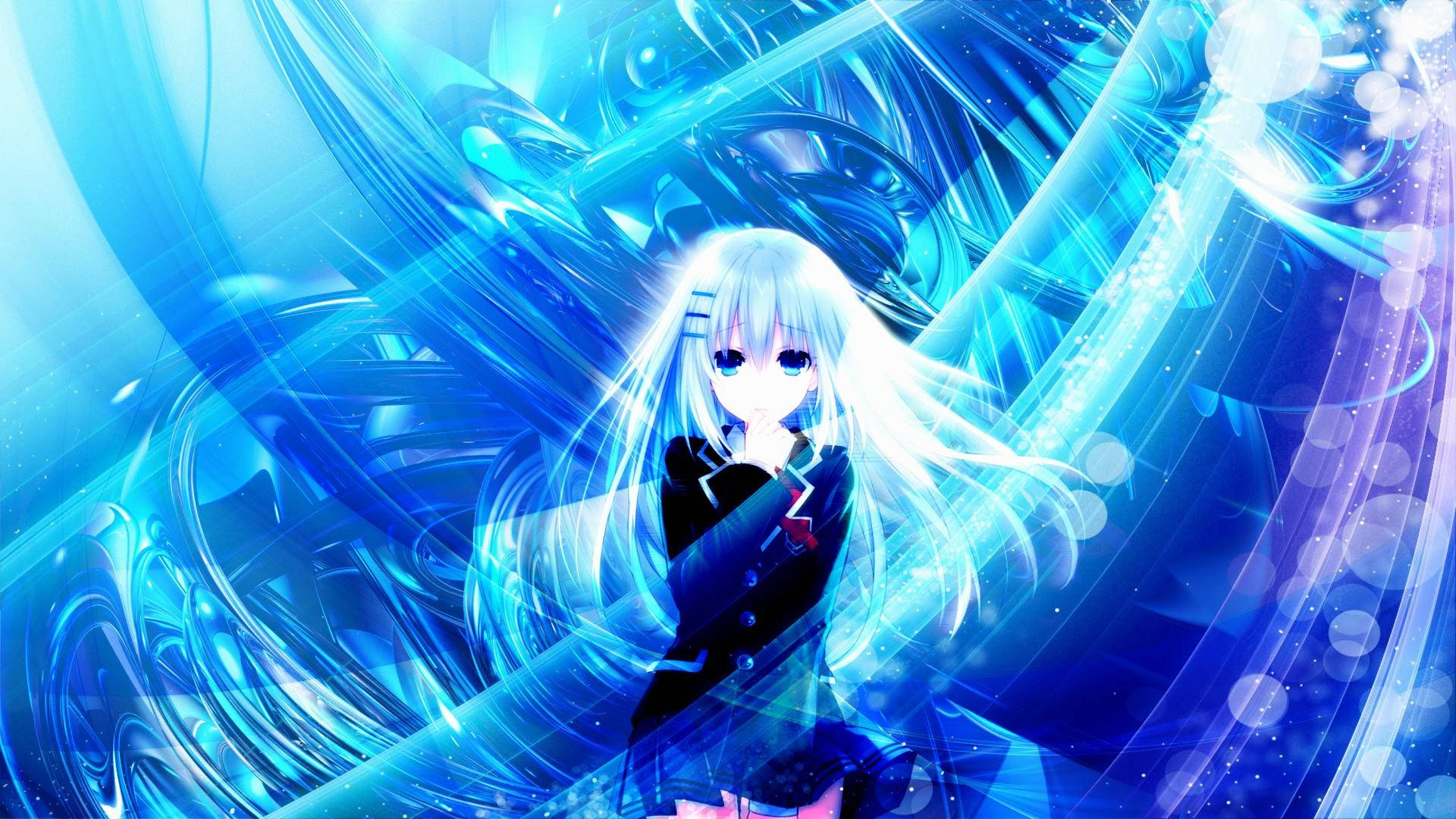 A Live, Gentle Origami, white-haired anime girl, Full HD Desktop Wallpaper