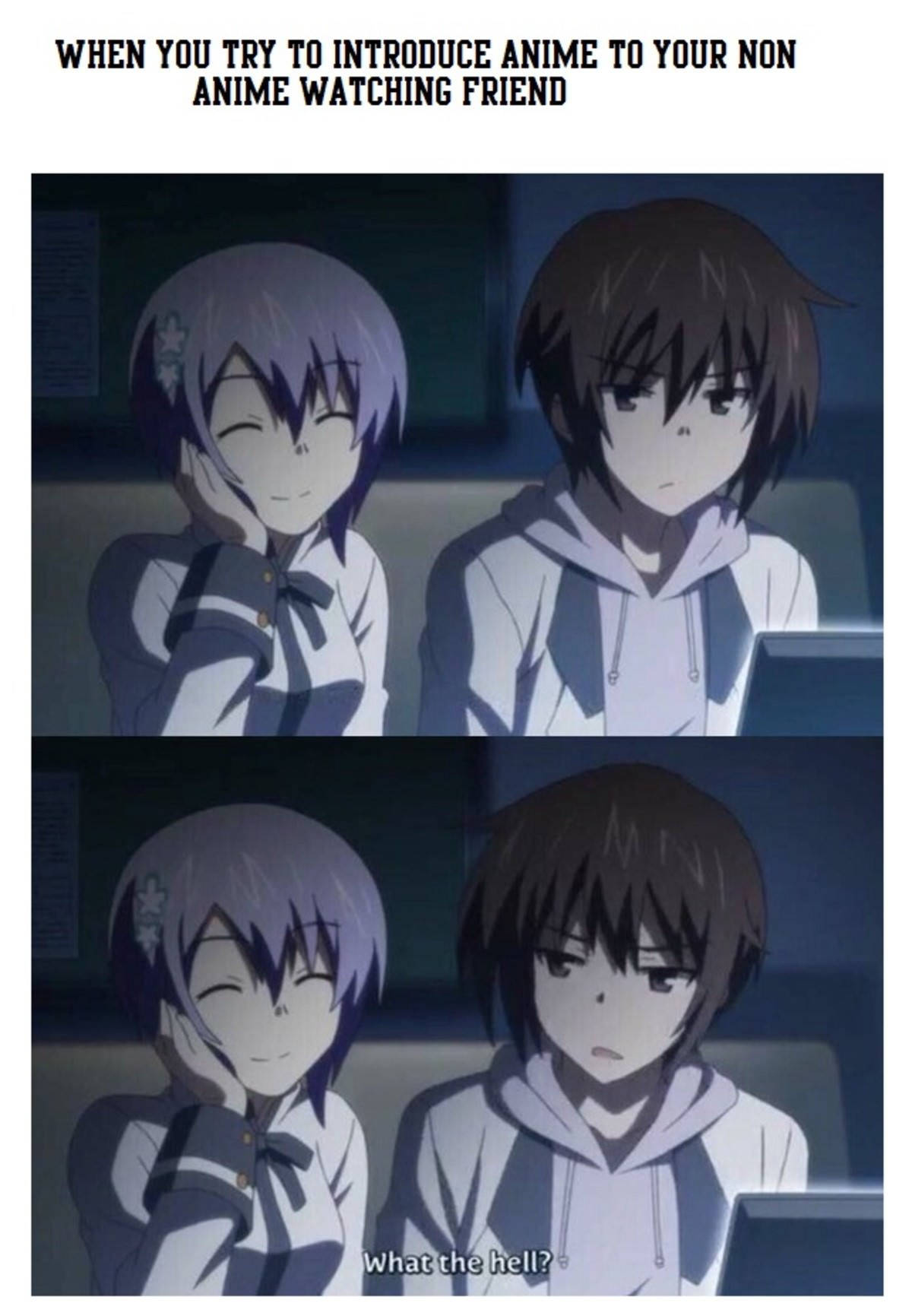 Anime Meme, weebs, smirking, HD Phone Wallpaper