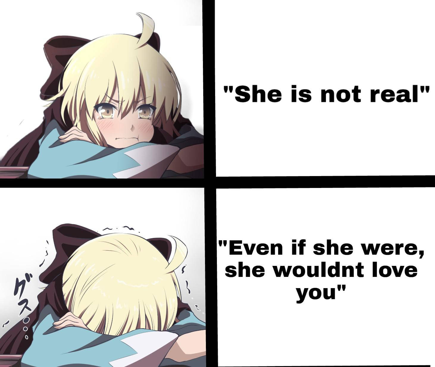blonde anime girl, cat ears, pillow, HD Desktop Wallpaper