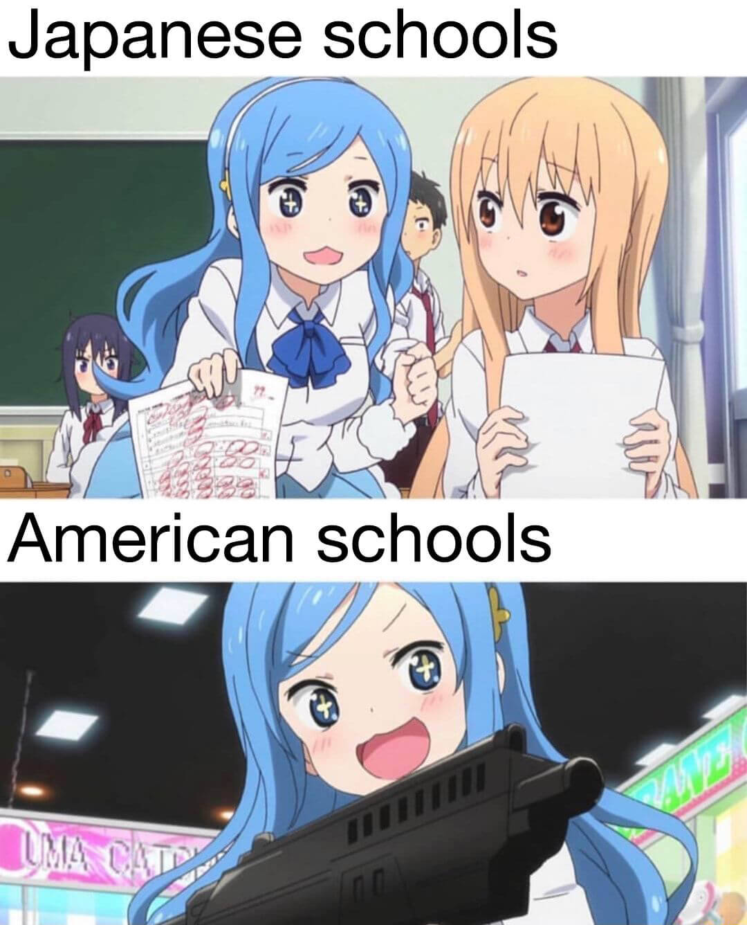 Anime Meme PFP, Japanese school uniform, American school uniform, HD Phone Wallpaper