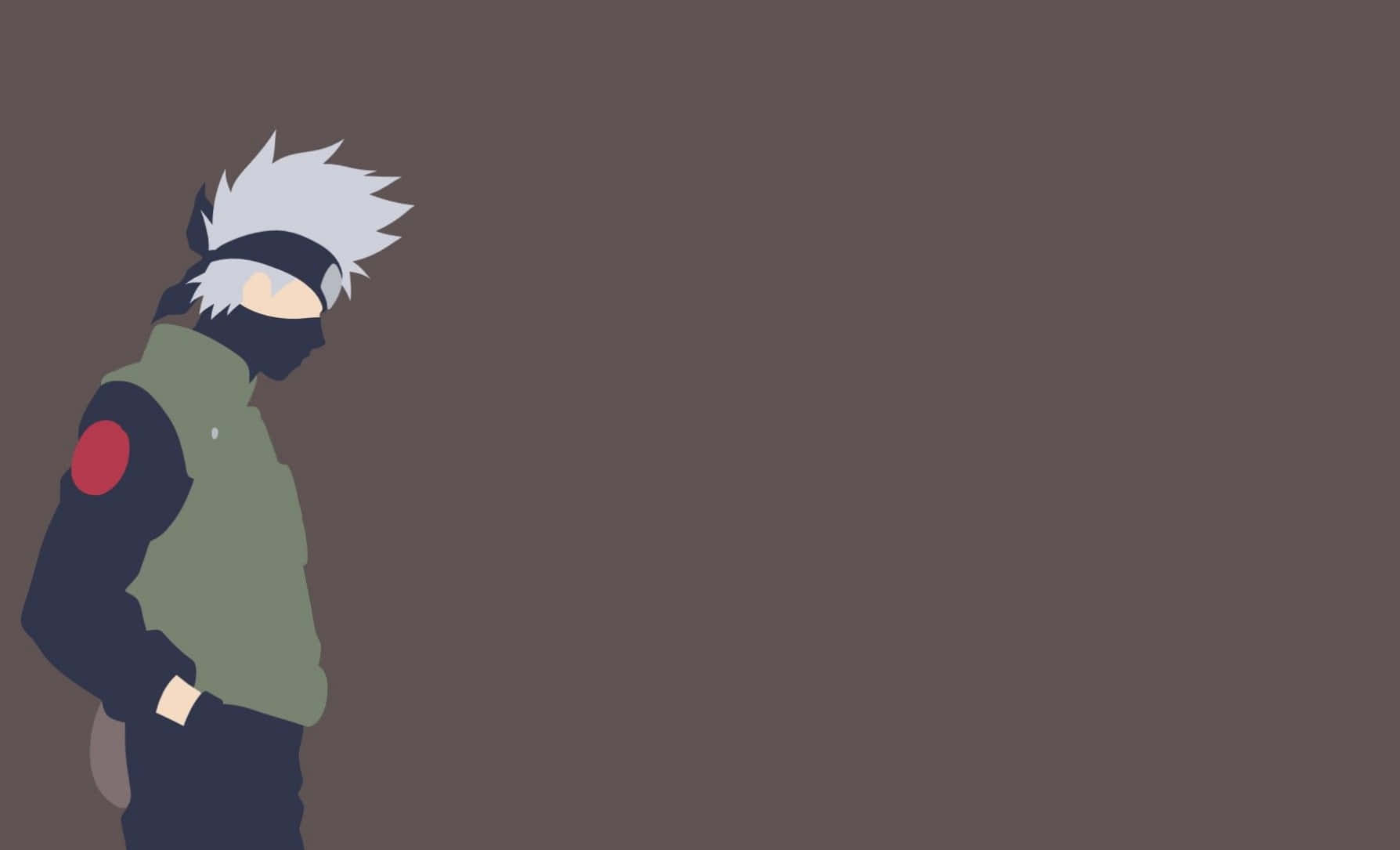 anime minimalist, spiky white hair, masked face, HD Desktop Wallpaper