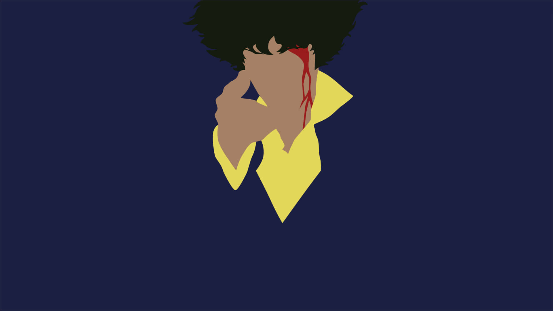 anime minimalist, afro hair, yellow shirt, Full HD Desktop Wallpaper