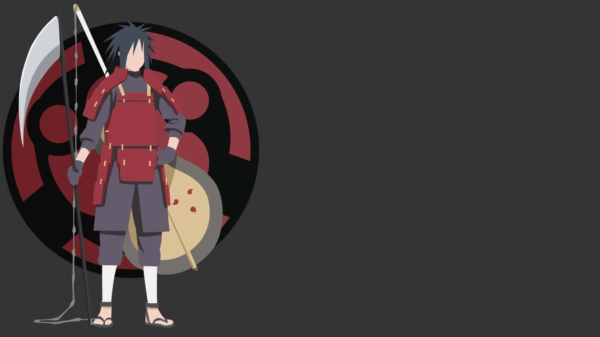 Anime character, red armor, scythe, Full HD Desktop Wallpaper