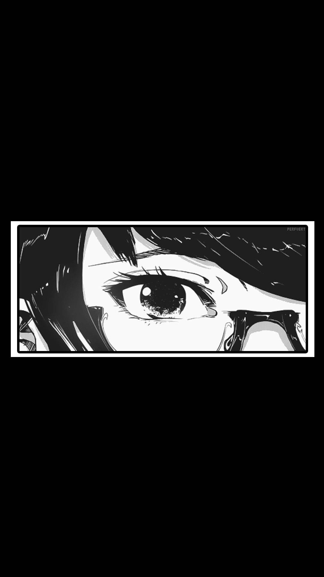 black and white anime aesthetic, expressive eye, thick lashes, Full HD Phone Wallpaper
