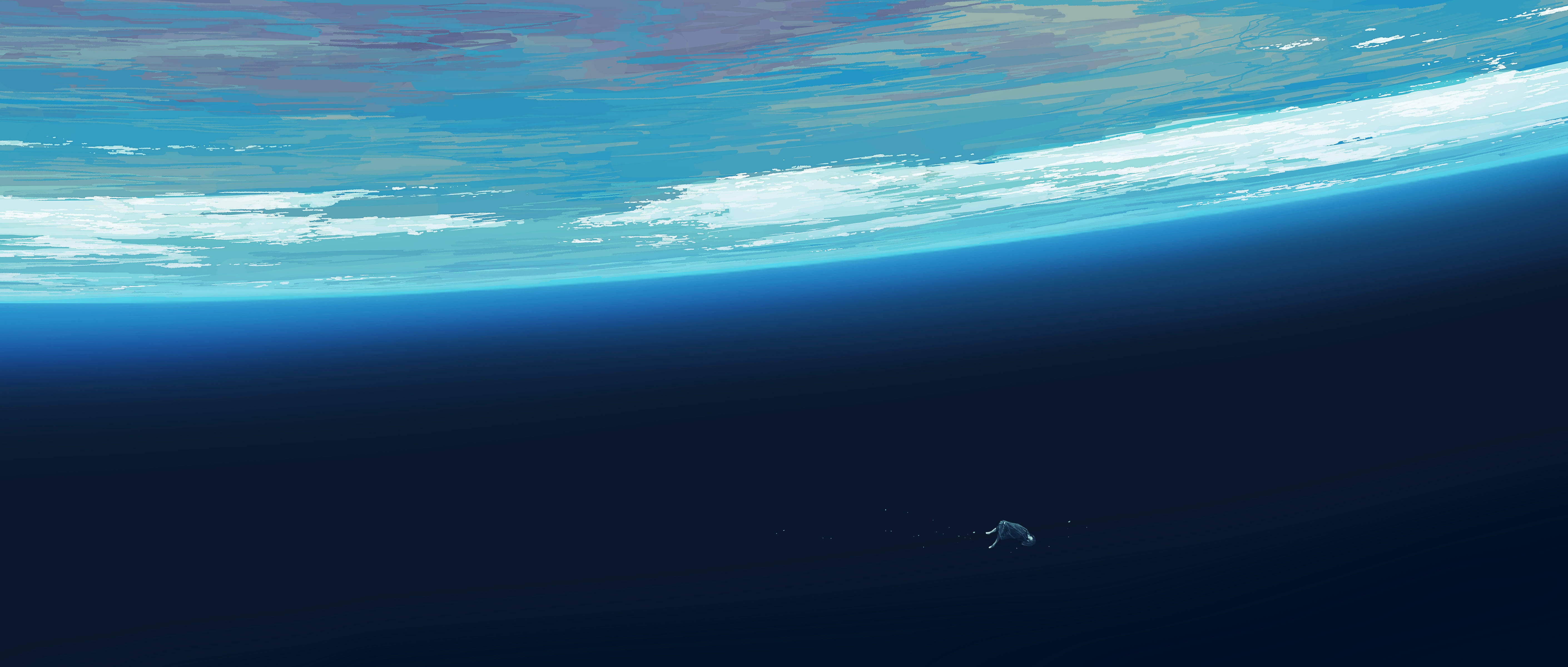 Anime Planet, girl, orbit, 5K Desktop Wallpaper