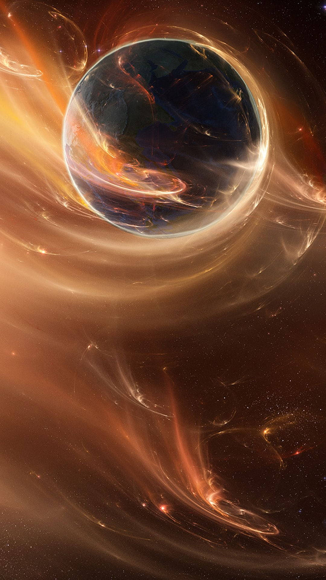 Anime Planet, swirled, cosmic dust, Full HD Phone Wallpaper