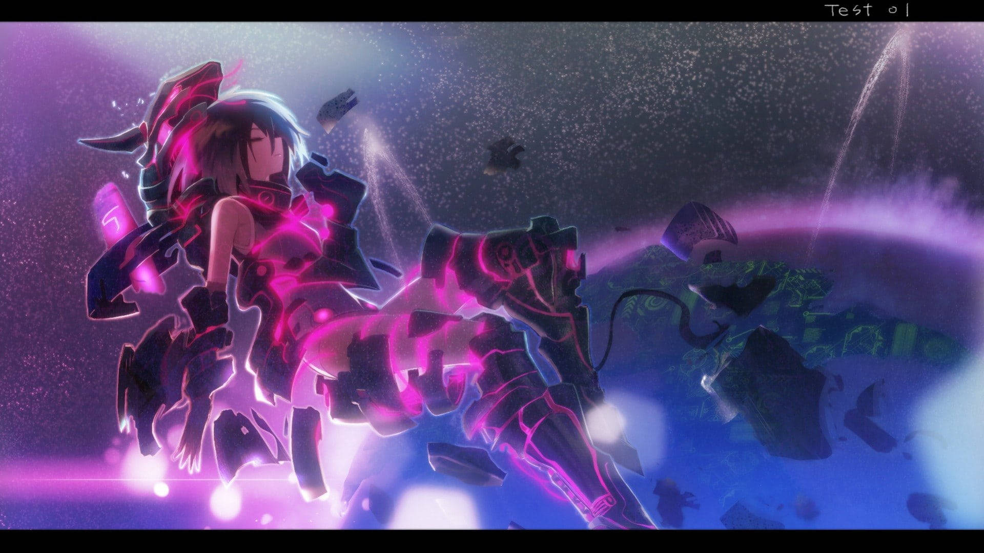 Anime Planet, cybernetic anime girl, glowing pink armor, Full HD Desktop Wallpaper