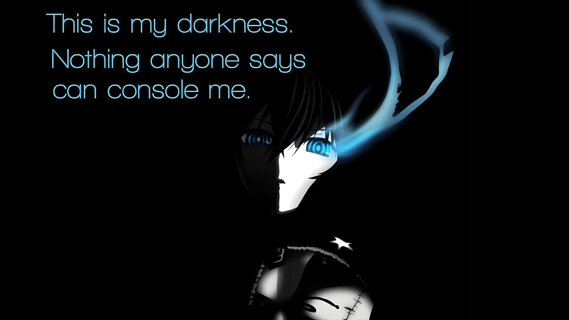 Darkness And Solitude, glowing blue eyes, dark aura, Full HD Desktop Wallpaper