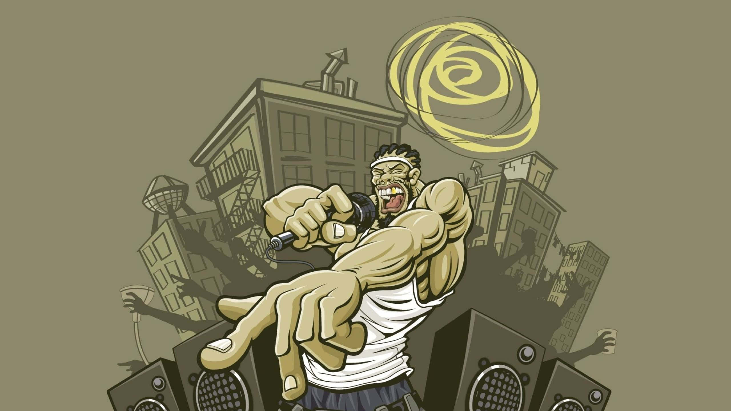 Anime Rapper, headband, mic, 2K Desktop Wallpaper