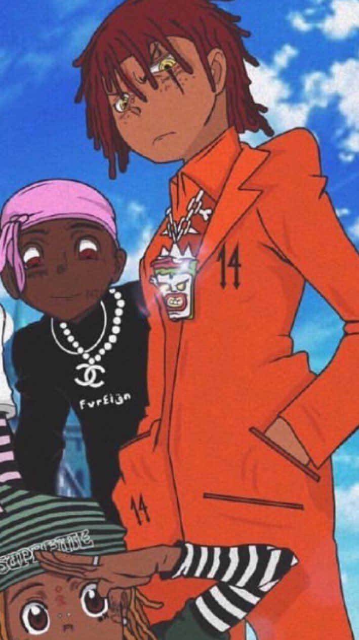 anime rapper, black characters, bold fashion, SD Phone Wallpaper