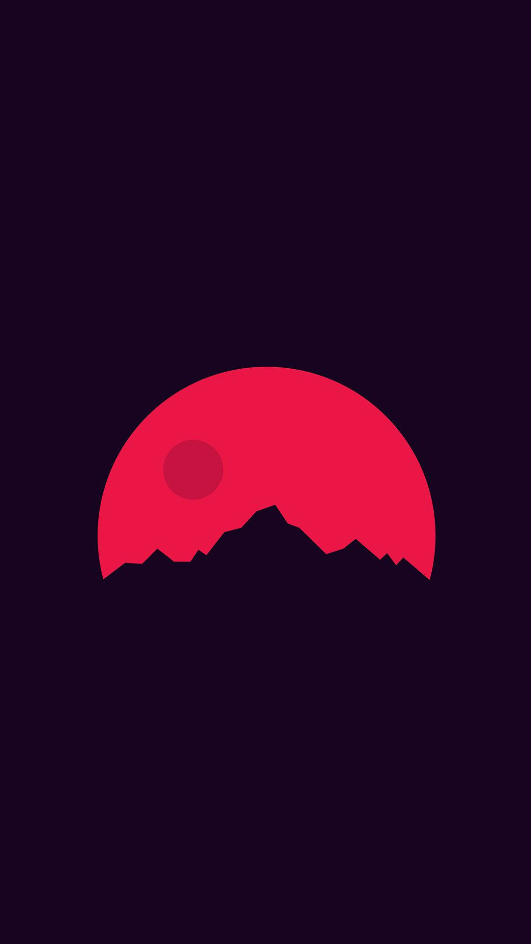 Android Red Moon, Red Moon, vibrant red sun, Full HD Phone Wallpaper