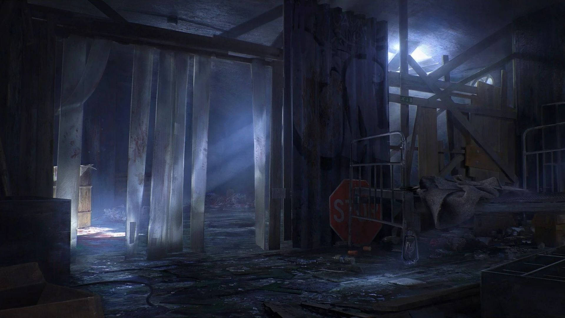 hospital, anime room, abandoned industrial interior, Full HD Desktop Wallpaper