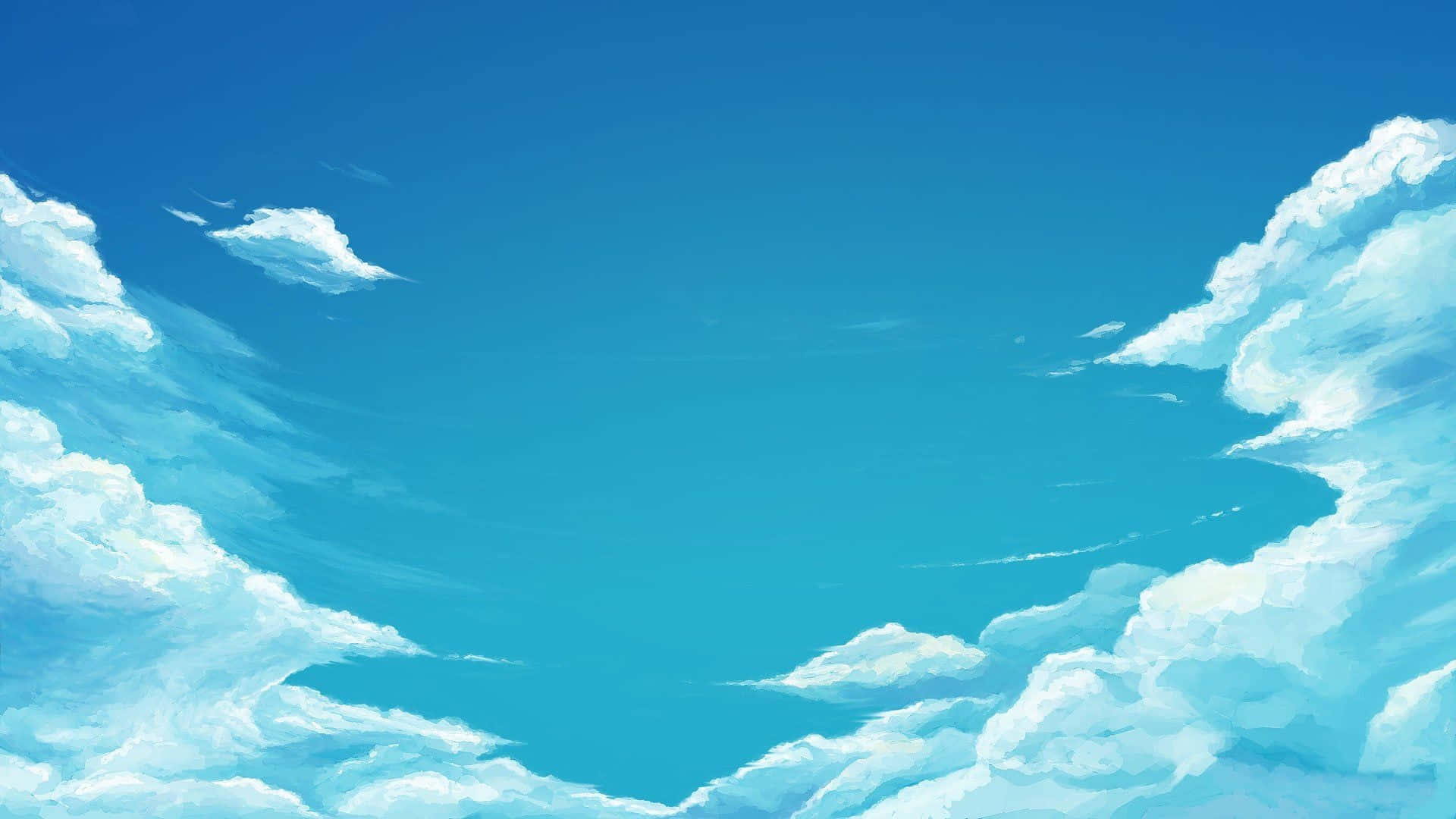 Anime Sky, royal blue, cerulean sky, Full HD Desktop Wallpaper