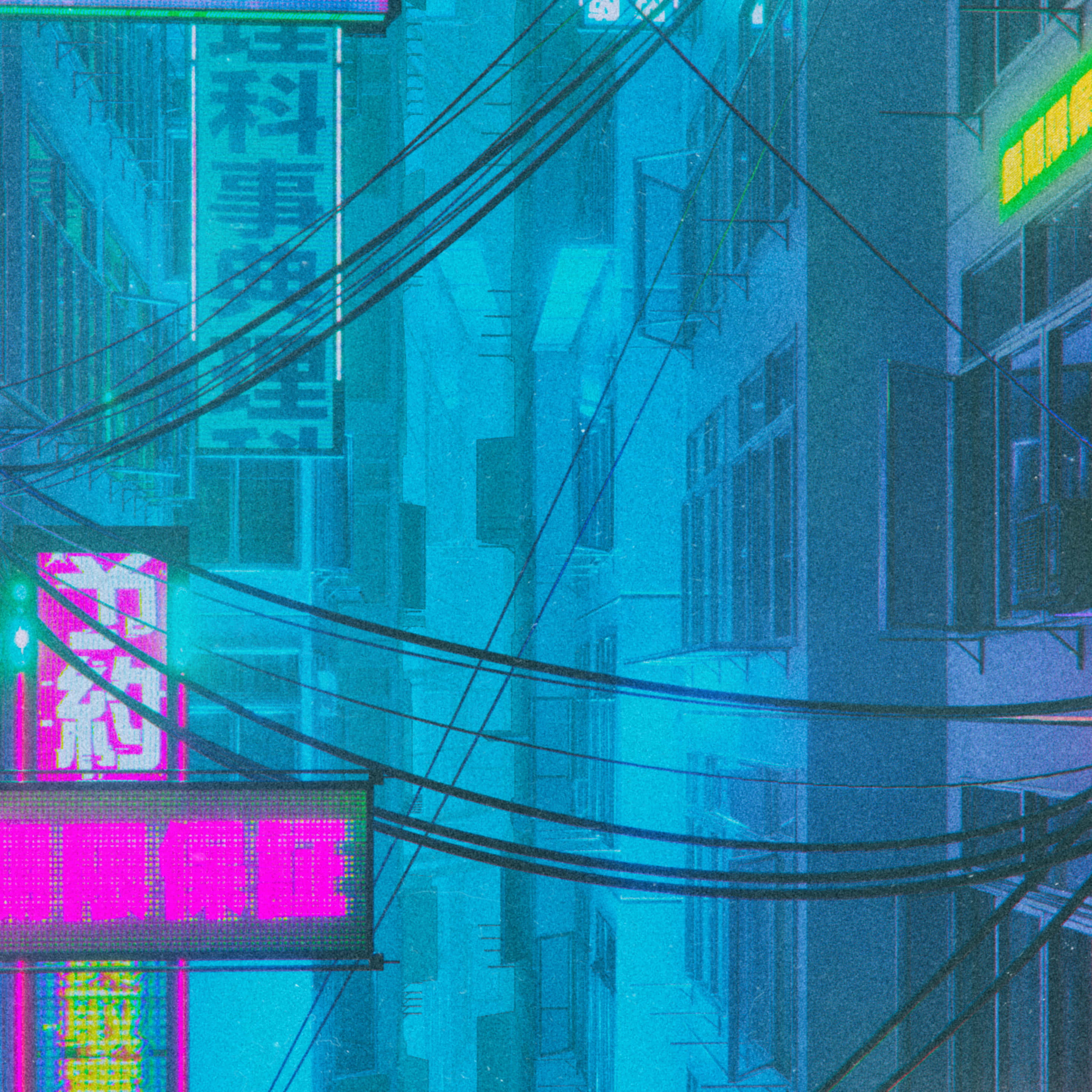 90s anime, cyberpunk alleyway, neon-drenched, 2K Desktop Wallpaper
