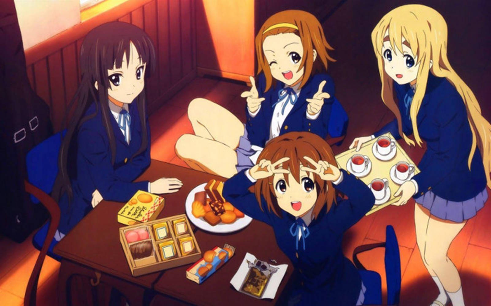 K On!, anime girls, school uniforms, HD Desktop Wallpaper