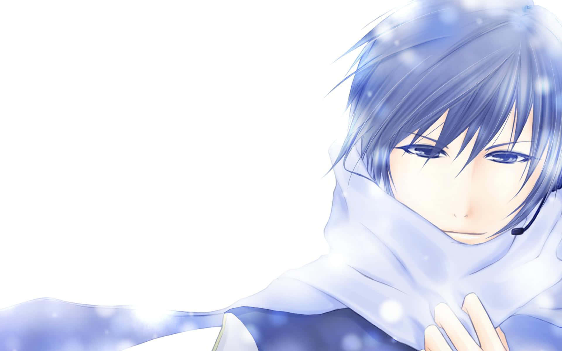 blue haired anime boy, silver hair, blue eyes, Full HD Desktop Wallpaper