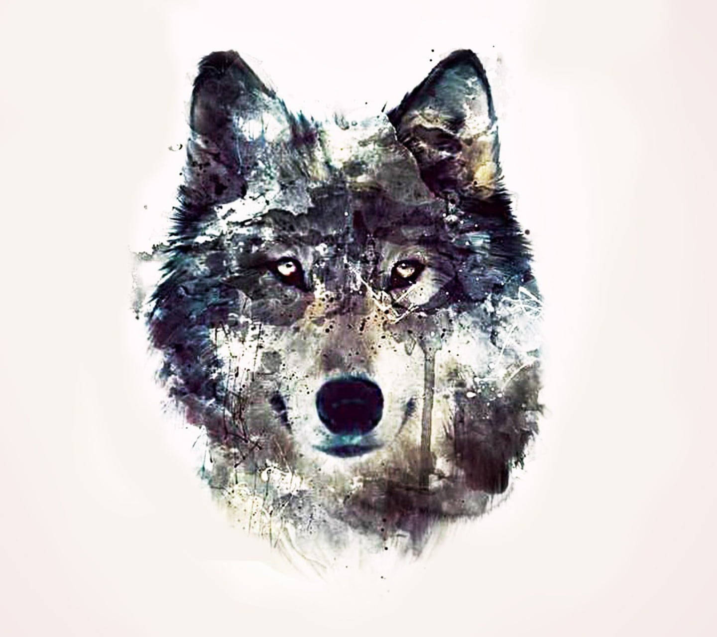 anime wolf, blue streaks, white aesthetic, HD Desktop Wallpaper