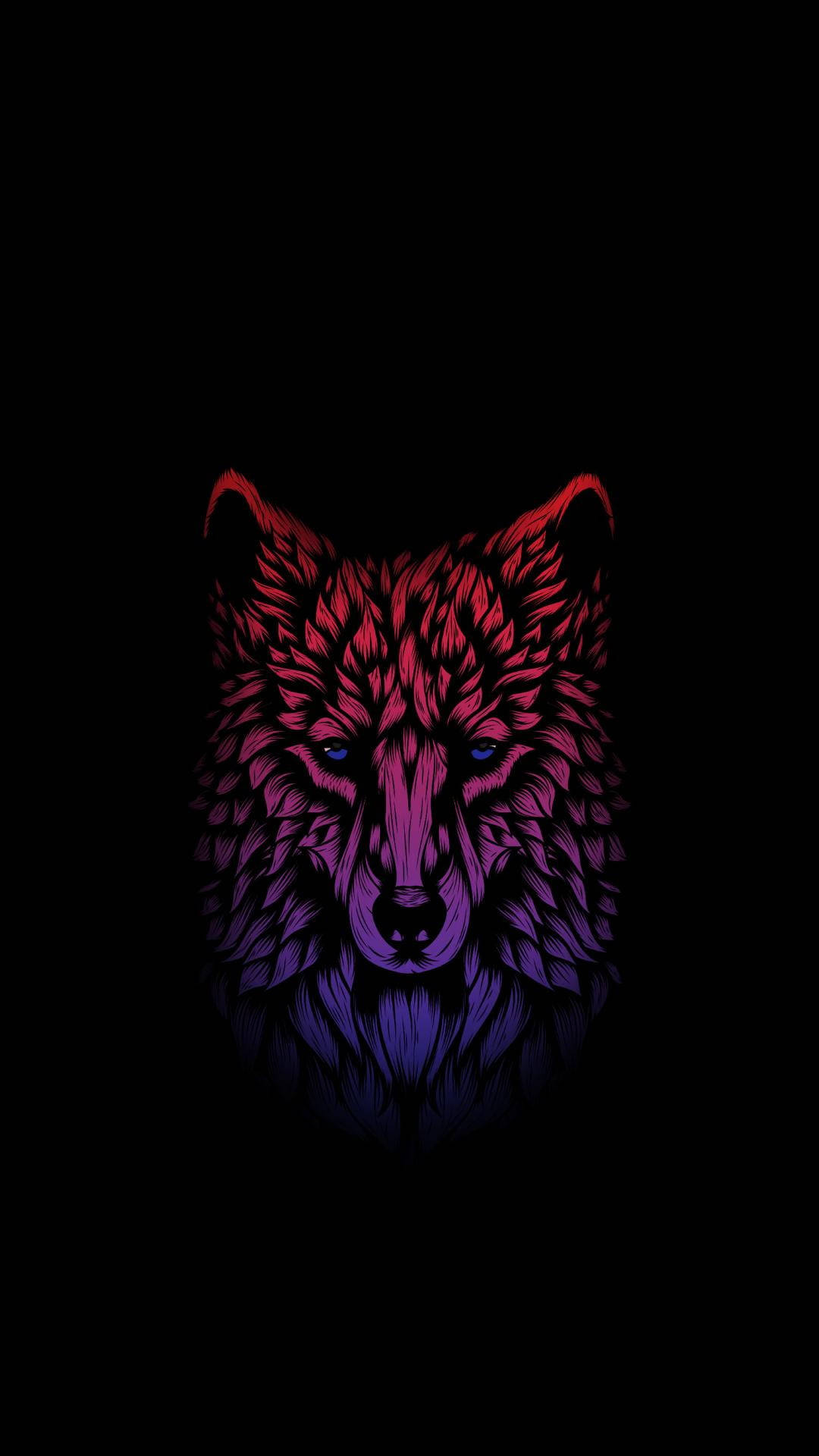 Anime wolf, pink, purple, Full HD Phone Wallpaper