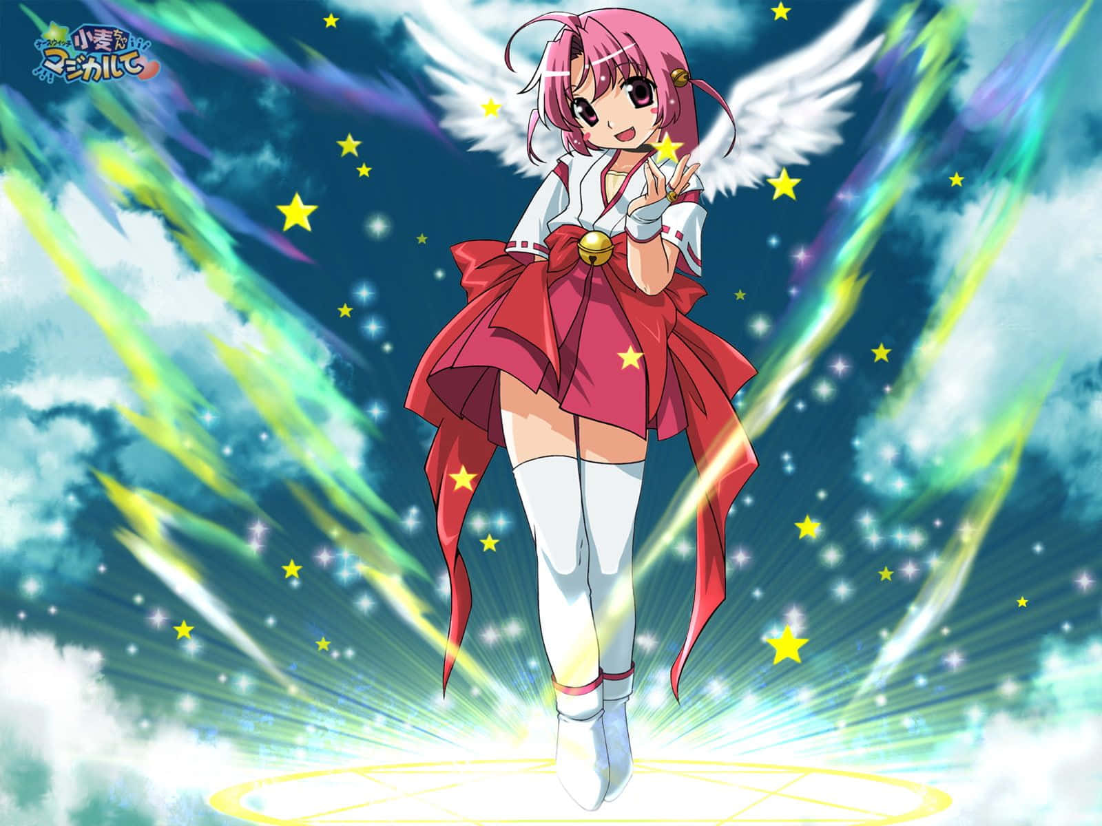 Animecore, 2000s Anime Nurse Witch Komugi, pink-haired anime girl, HD Desktop Wallpaper